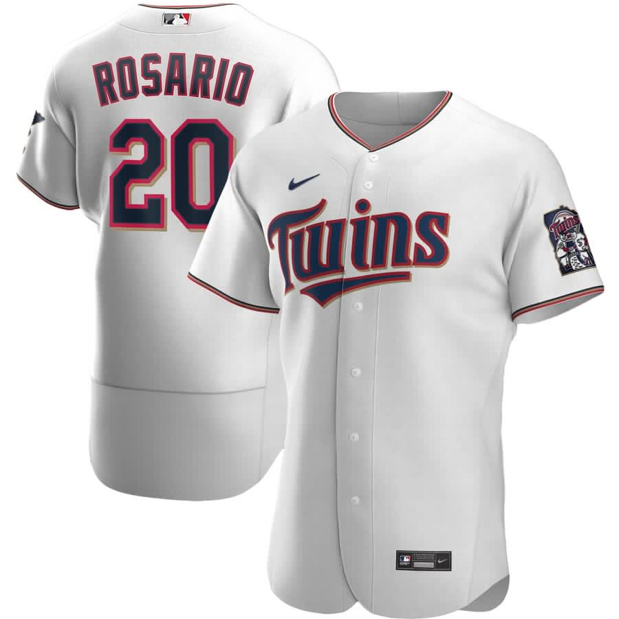 Minnesota Twins #20 Eddie Rosario Men's Nike White Home 2020 Authentic Player MLB Jersey