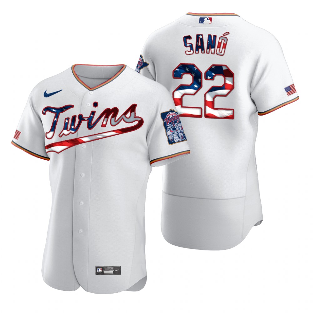 Minnesota Twins #22 Miguel Sano Men's Nike White Fluttering USA Flag Limited Edition Authentic MLB Jersey Minnesota Twins #22 Miguel Sano Men's Nike White Fluttering USA Flag Limited Edition Authentic MLB Jersey