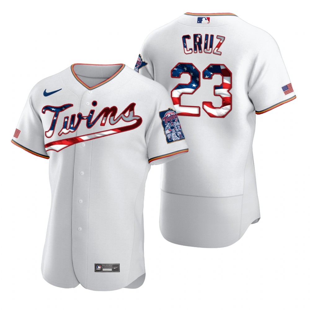 Minnesota Twins #23 Nelson Cruz Men's Nike White Fluttering USA Flag Limited Edition Authentic MLB Jersey Minnesota Twins #23 Nelson Cruz Men's Nike White Fluttering USA Flag Limited Edition Authentic MLB Jersey