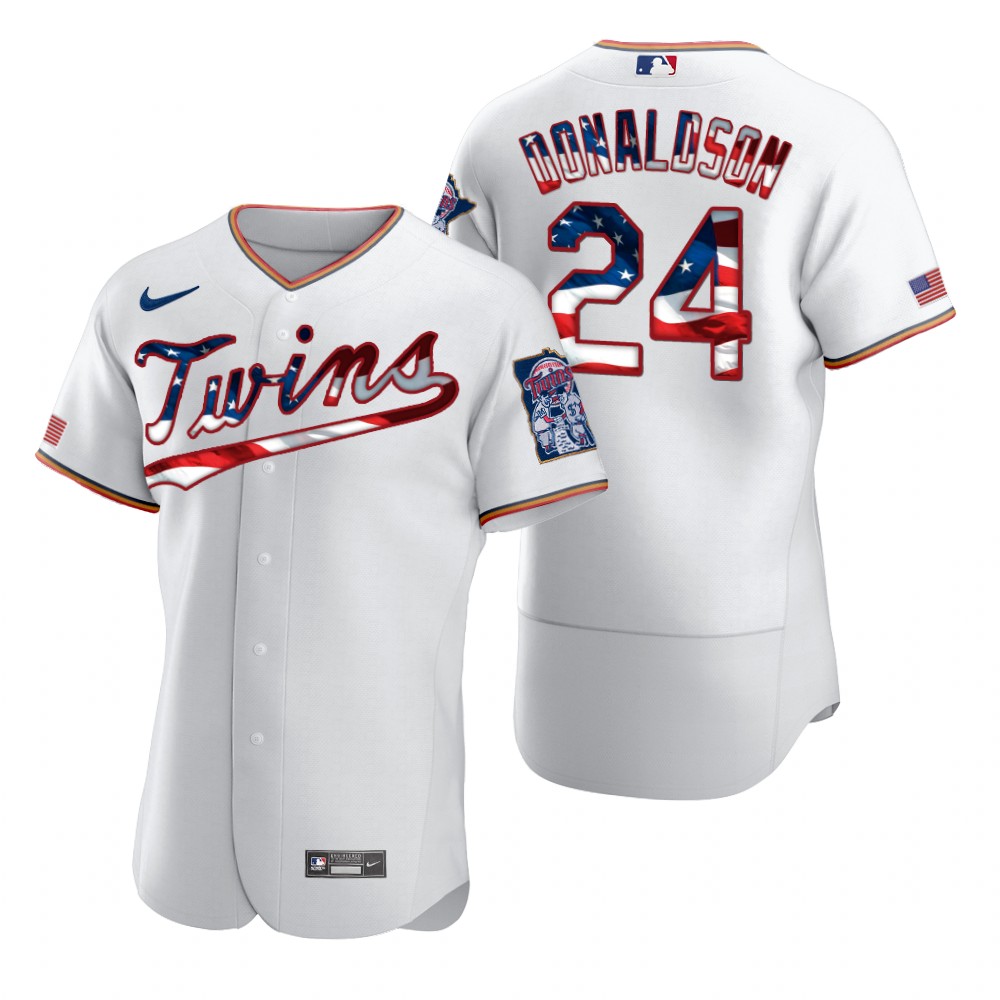 Minnesota Twins #24 Josh Donaldson Men's Nike White Fluttering USA Flag Limited Edition Authentic MLB Jersey Minnesota Twins #24 Josh Donaldson Men's Nike White Fluttering USA Flag Limited Edition Authentic MLB Jersey
