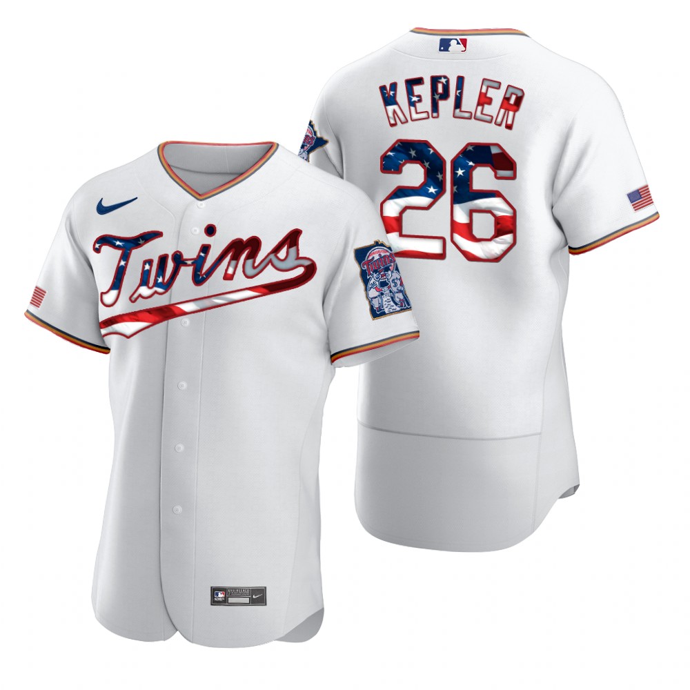 Minnesota Twins #26 Max Kepler Men's Nike White Fluttering USA Flag Limited Edition Authentic MLB Jersey Minnesota Twins #26 Max Kepler Men's Nike White Fluttering USA Flag Limited Edition Authentic MLB Jersey