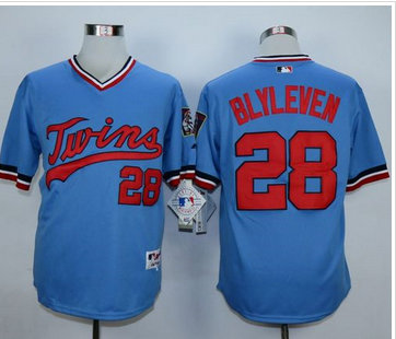 Minnesota Twins #28 Bert Blyleven Light Blue 1984 Turn Back The Clock Stitched MLB Jersey