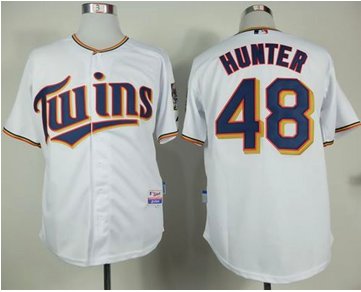 Minnesota Twins #48 Torii Hunter White Home Cool Base Stitched Baseball Jersey