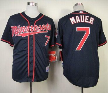 Minnesota Twins #7 Joe Mauer Stitched Navy Blue Cool Base Baseball Jersey