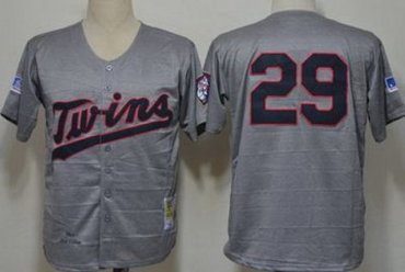 Minnesota Twins 29 Rod Carew Grey M&N MLB Jerseys
