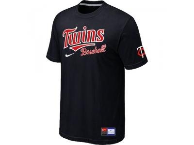 Minnesota Twins Black NEW Short Sleeve Practice T-Shirt