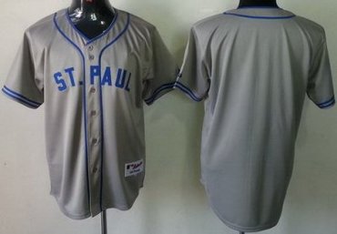 Minnesota Twins Blank 1948 St. Paul Saints Turn Back Throwback Grey MLB Jerseys