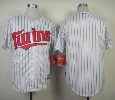 Minnesota Twins Blank White(Blue Strip) Cool Base Stitched Baseball Jersey