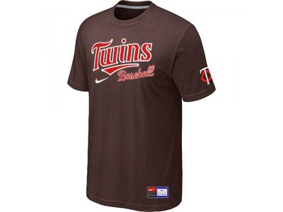 Minnesota Twins Brown NEW Short Sleeve Practice T-Shirt