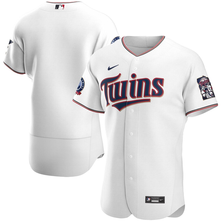 Minnesota Twins Men's Nike White Home 2020 60th Season Authentic Team MLB Jersey Minnesota Twins Men's Nike White Home 2020 60th Season Authentic Team MLB Jersey