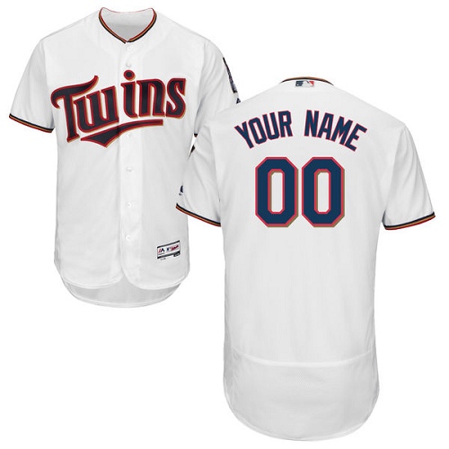 Minnesota Twins White Men's Customized Flexbase Jersey Minnesota Twins White Men's Customized Flexbase Jersey