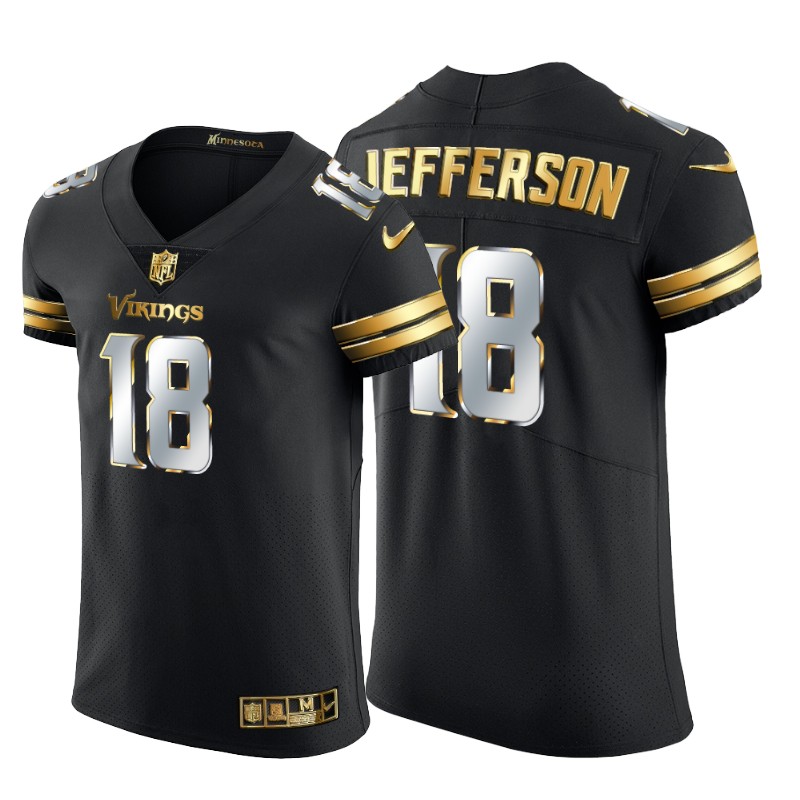 Minnesota Vikings #18 Justin Jefferson Men's Nike Black Edition Vapor Untouchable Elite NFL Jersey Minnesota Vikings #18 Justin Jefferson Men's Nike Black Edition Vapor Untouchable Elite NFL Jersey