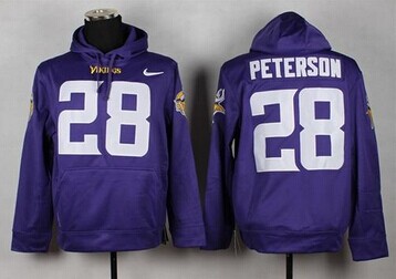 Minnesota Vikings #28 Adrian Peterson Purple Pullover NFL Hoodie