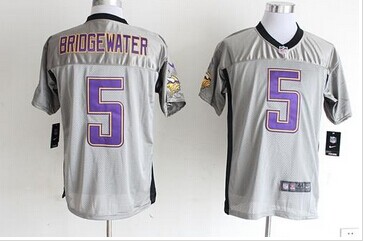 Minnesota Vikings #5 Teddy Bridgewater Grey Shadow NFL Elite Jersey Minnesota Vikings #5 Teddy Bridgewater Grey Shadow NFL Elite Jersey