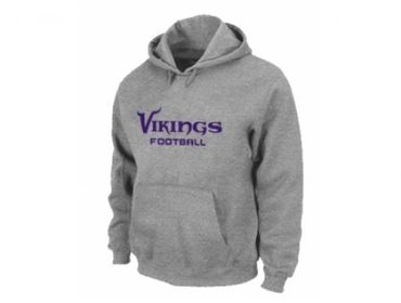 Minnesota Vikings Authentic font Pullover Hoodie Grey