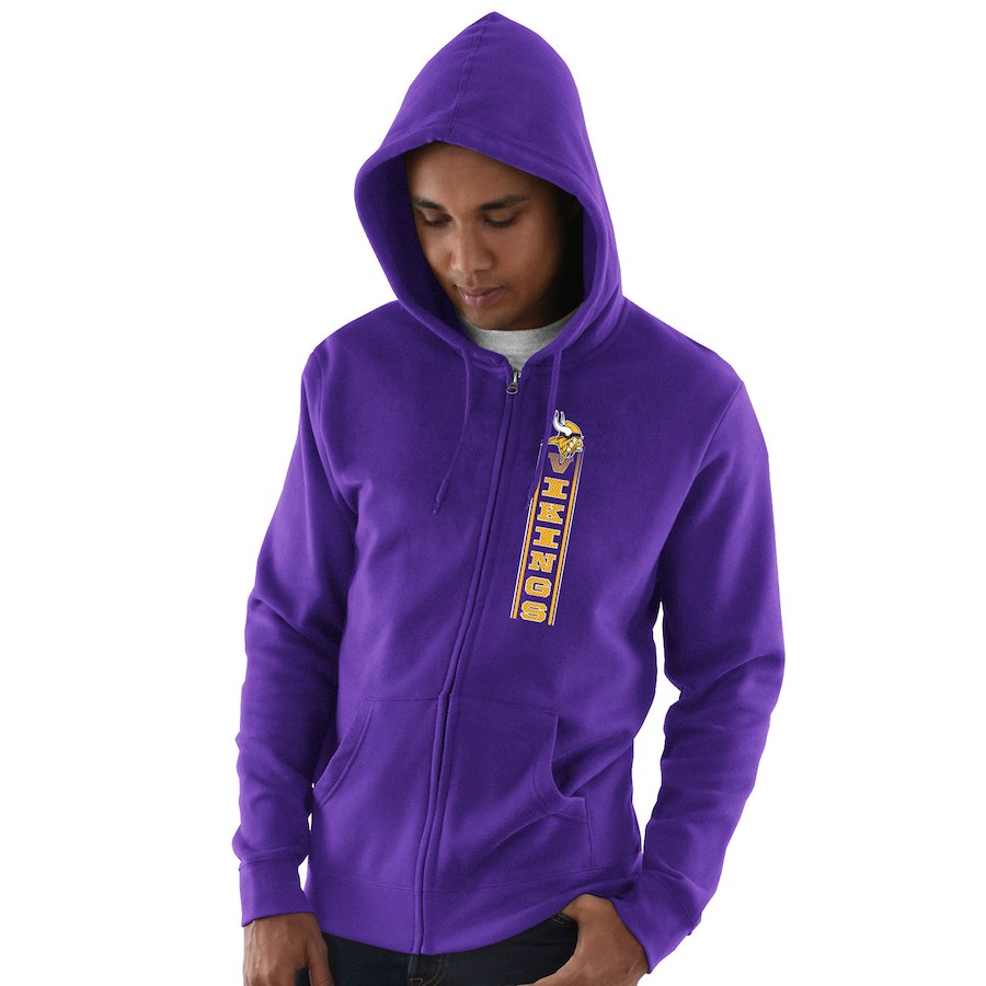 Minnesota Vikings Hook And Ladder Full Zip Hoodie Purple Minnesota Vikings Hook And Ladder Full Zip Hoodie Purple