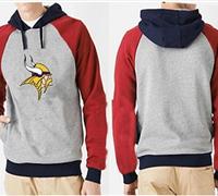 Minnesota Vikings Logo Pullover Hoodie Grey & Red Minnesota Vikings Logo Pullover Hoodie Grey & Red