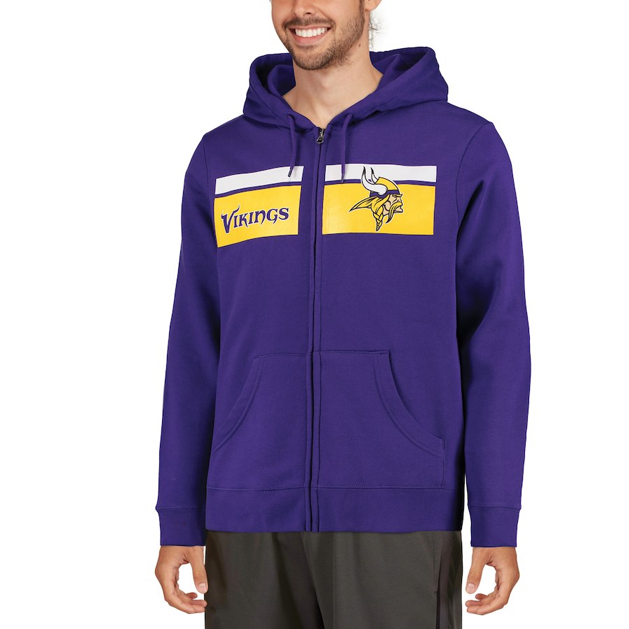 Minnesota Vikings Majestic Touchback Full Zip Hoodie Purple Minnesota Vikings Majestic Touchback Full Zip Hoodie Purple