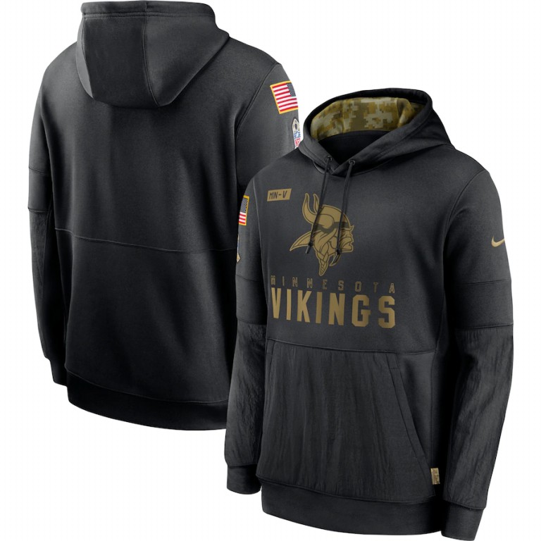 Minnesota Vikings Nike 2020 Salute to Service Sideline Performance Pullover Hoodie Black Minnesota Vikings Nike 2020 Salute to Service Sideline Performance Pullover Hoodie Black