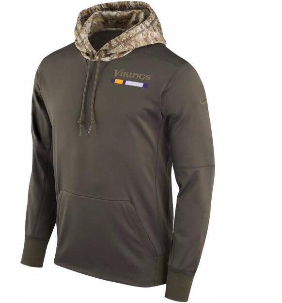 Minnesota Vikings Nike Salute To Service Sideline Therma Pullover Hoodie Olive Minnesota Vikings Nike Salute To Service Sideline Therma Pullover Hoodie Olive