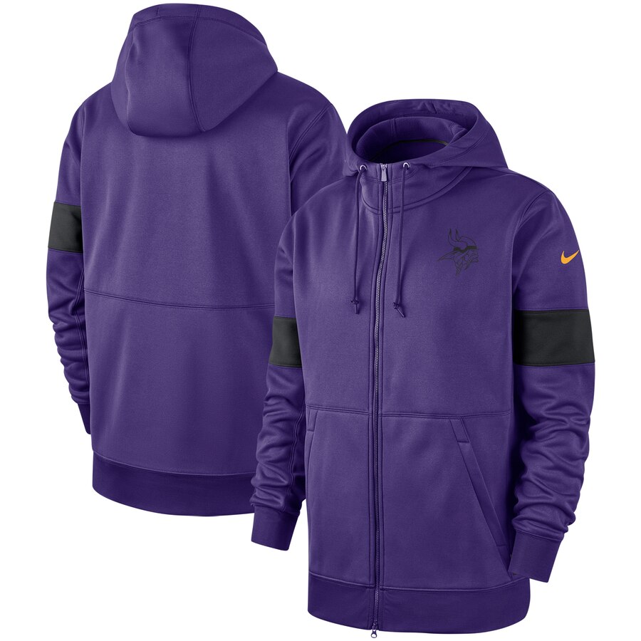 Minnesota Vikings Nike Sideline Performance Full Zip Hoodie Purple Minnesota Vikings Nike Sideline Performance Full Zip Hoodie Purple