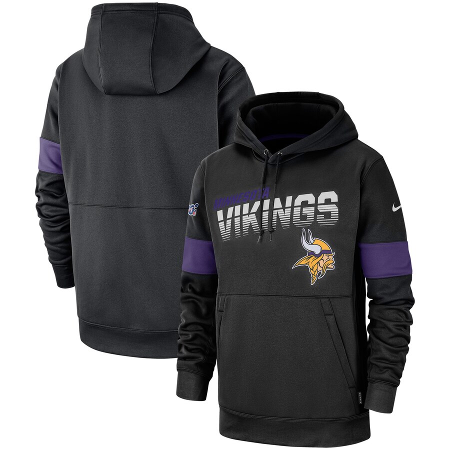 Minnesota Vikings Nike Sideline Team Logo Performance Pullover Hoodie Black Minnesota Vikings Nike Sideline Team Logo Performance Pullover Hoodie Black