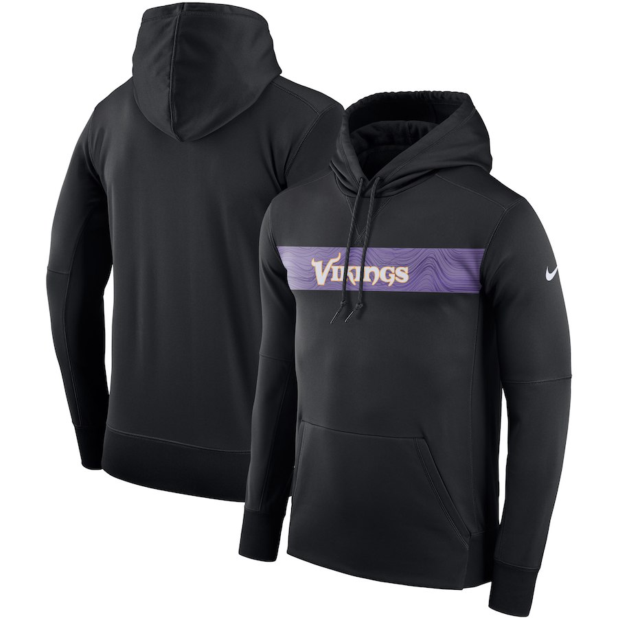 Minnesota Vikings Nike Sideline Team Performance Pullover Hoodie Black Minnesota Vikings Nike Sideline Team Performance Pullover Hoodie Black