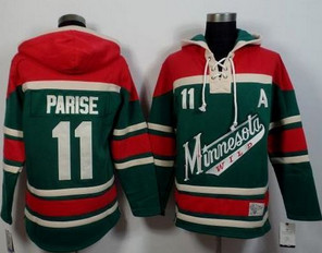 Minnesota Wild #11 Zach Parise Green Red Sawyer Hooded Sweatshirt Stitched NHL Jersey Minnesota Wild #11 Zach Parise Green Red Sawyer Hooded Sweatshirt Stitched NHL Jersey