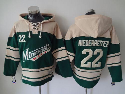 Minnesota Wild #22 Nino Niederreiter Green Sawyer Hooded Sweatshirt Stitched NHL jersey