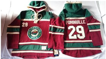 Minnesota Wild #29 Jason Pominville Red Sawyer Hooded Sweatshirt Stitched NHL Jersey Minnesota Wild #29 Jason Pominville Red Sawyer Hooded Sweatshirt Stitched NHL Jersey