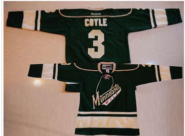 Minnesota Wild #3 Charlie Coyle Green Stitched NHL Jersey