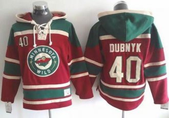 Minnesota Wild #40 Devan Dubnyk Red Sawyer Hooded Sweatshirt Stitched NHL Jersey Minnesota Wild #40 Devan Dubnyk Red Sawyer Hooded Sweatshirt Stitched NHL Jersey