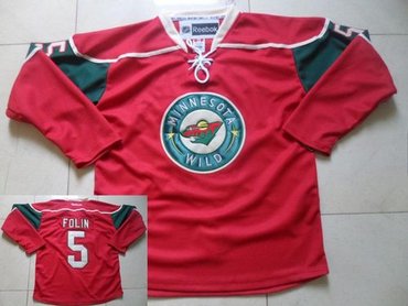 Minnesota Wild #5 Christian Folin Red Stitched NHL Jersey