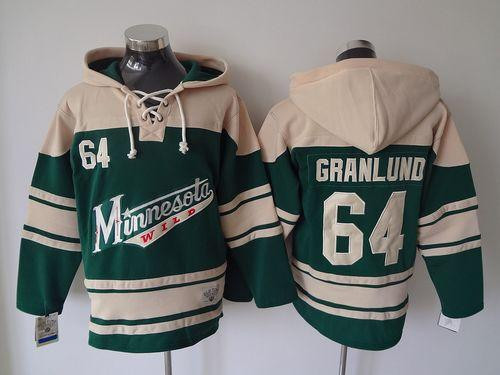 Minnesota Wild #64 Mikael Granlund Green Sawyer Hooded Sweatshirt Stitched NHL jersey