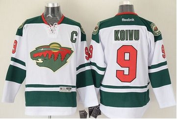 Minnesota Wild #9 Mikko Koivu White Stitched NHL Jersey