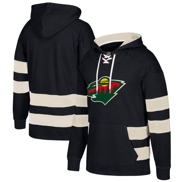 Minnesota Wild Black Men's Customized All Stitched Hooded Sweatshirt Minnesota Wild Black Men's Customized All Stitched Hooded Sweatshirt