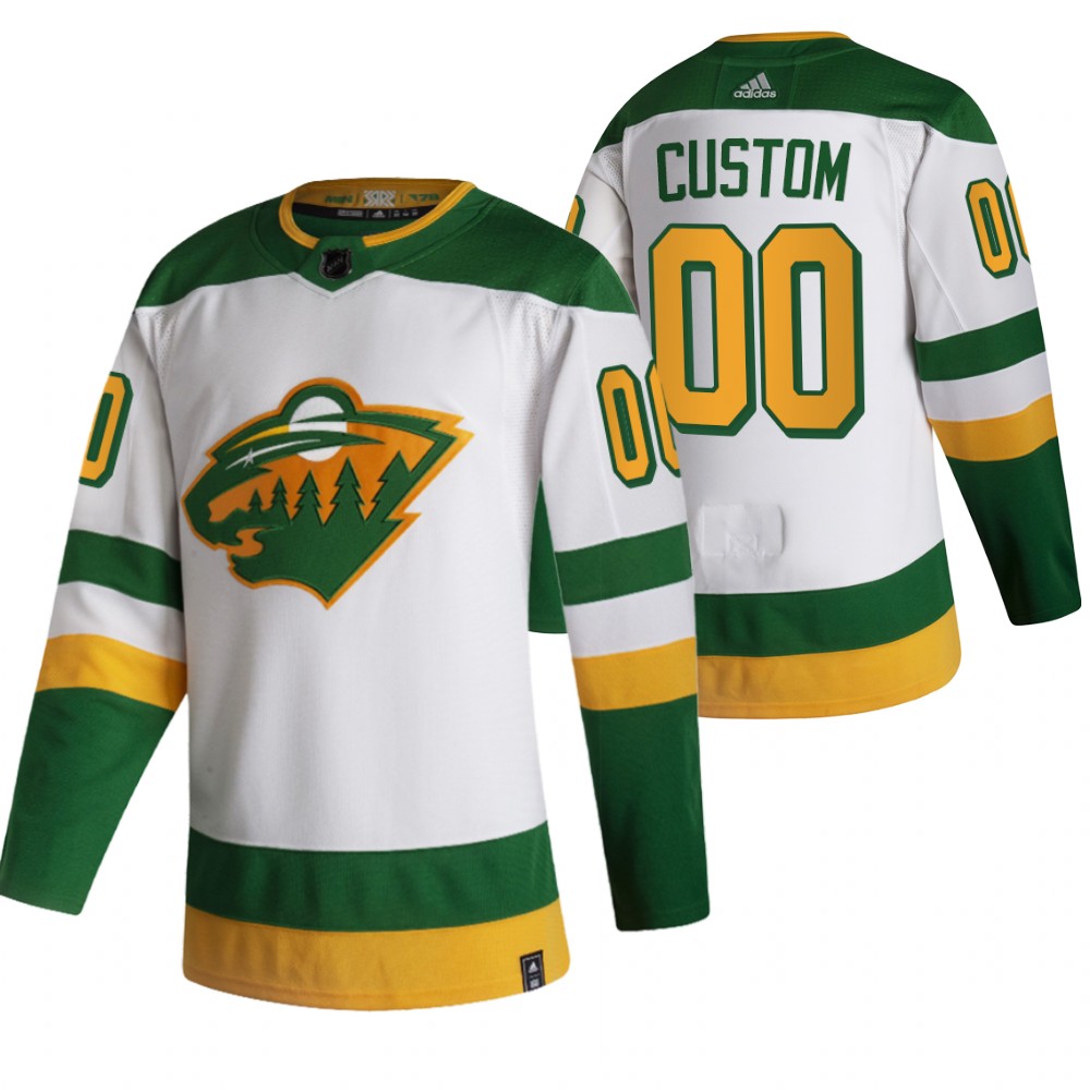 Minnesota Wild Custom White Men's Adidas 2020-21 Alternate Authentic Player NHL Jersey Minnesota Wild Custom White Men's Adidas 2020-21 Alternate Authentic Player NHL Jersey