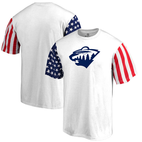 Minnesota Wild Fanatics Branded Stars & Stripes T-Shirt White Minnesota Wild Fanatics Branded Stars & Stripes T-Shirt White