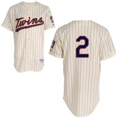 Minnesota twins #2 Brian Dozier jersey cream Stitched baseball Jersey
