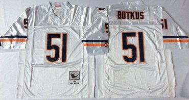 Mitchell&Ness Bears ##51 Dick Butkus White Small No. Throwback Stitched NFL Jersey Mitchell&Ness Bears ##51 Dick Butkus White Small No. Throwback Stitched NFL Jersey