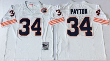 Mitchell&Ness Bears #34 Walter Payton White Throwback Stitched NFL Jersey Mitchell&Ness Bears #34 Walter Payton White Throwback Stitched NFL Jersey