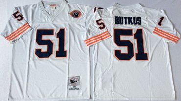 Mitchell&Ness Bears #51 Dick Butkus white Throwback Stitched NFL Jerseys Mitchell&Ness Bears #51 Dick Butkus white Throwback Stitched NFL Jerseys