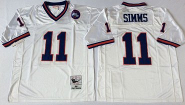 Mitchell&Ness giants #11 Phil Simms white Throwback Stitched NFL Jerseys Mitchell&Ness giants #11 Phil Simms white Throwback Stitched NFL Jerseys