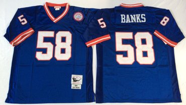 Mitchell&Ness giants #58 BANKS blue Throwback Stitched NFL Jerseys Mitchell&Ness giants #58 BANKS blue Throwback Stitched NFL Jerseys