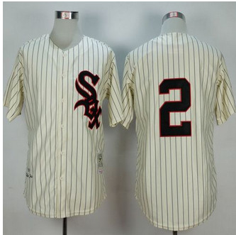 Mitchell And Ness 1959 Chicago White Sox #2 Nellie Fox Cream Stitched Baseball Jersey