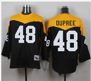 Mitchell And Ness 1967 Pittsburgh Steelers #48 Bud Dupree Black Yelllow Throwback Men's Stitched NFL Jersey