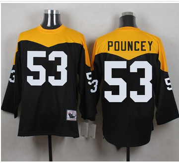 Mitchell And Ness 1967 Pittsburgh Steelers #53 Maurkice Pouncey Black Yelllow Throwback Men's Stitched NFL Jersey Mitchell And Ness 1967 Pittsburgh Steelers #53 Maurkice Pouncey Black Yelllow Throwback Men's Stitched NFL Jersey