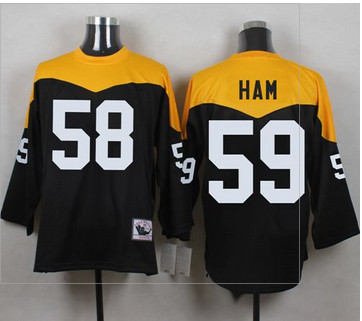Mitchell And Ness 1967 Pittsburgh Steelers #59 Jack Ham Black Yelllow Throwback Men's Stitched NFL Jersey