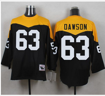Mitchell And Ness 1967 Pittsburgh Steelers #63 Dermontti Dawson Black Yelllow Throwback Men's Stitched NFL Jersey Mitchell And Ness 1967 Pittsburgh Steelers #63 Dermontti Dawson Black Yelllow Throwback Men's Stitched NFL Jersey
