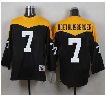 Mitchell And Ness 1967 Pittsburgh Steelers #7 Ben Roethlisberger Black Yelllow Throwback Men's Stitched NFL Jersey Mitchell And Ness 1967 Pittsburgh Steelers #7 Ben Roethlisberger Black Yelllow Throwback Men's Stitched NFL Jersey
